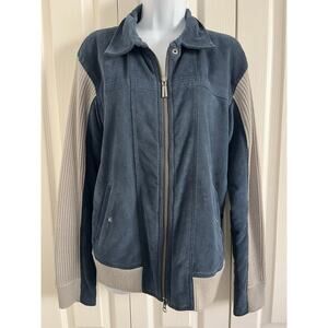 Armani Exchange full Zip two toned Cardigan Long Sleeve Sweater jacket